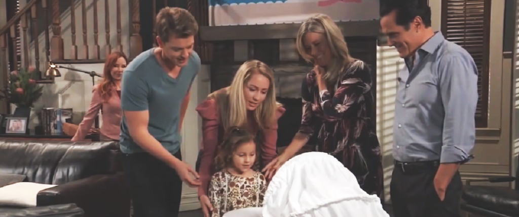 General Hospital Spoilers: Avery Corinthos (Ava and Grace Scarola) - Michael Corinthos (Chad Duell) - Josslyn Jacks (Eden McCoy) - Carly Corinthos (Laura Wright) - Sonny Corinthos (Maurice Benard) - Bobbie Spencer (Jackie Zeman)