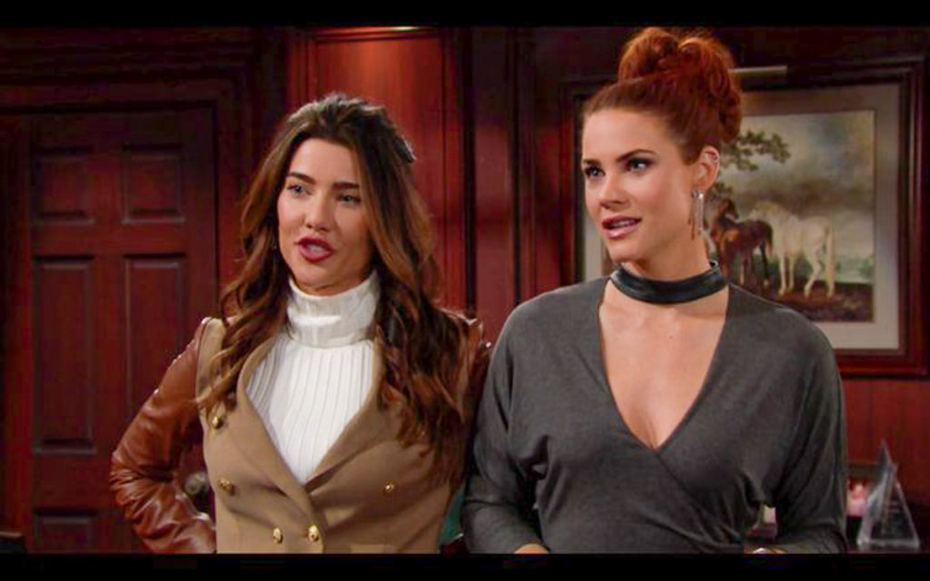 Bold & The Beautiful Spoilers - Steffy Forrester (Jacqueline MacInnes Wood) and Sally Spectra (Courtney Hope)