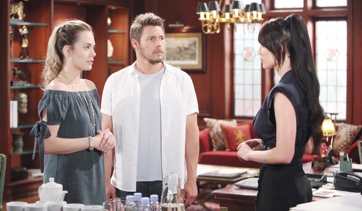 The Bold and the Beautiful: Liam Spencer (Scott Clifton) and Steffy Forrester (Jacqueline MacInnes Wood) and Hope Logan (Annika Noelle) 