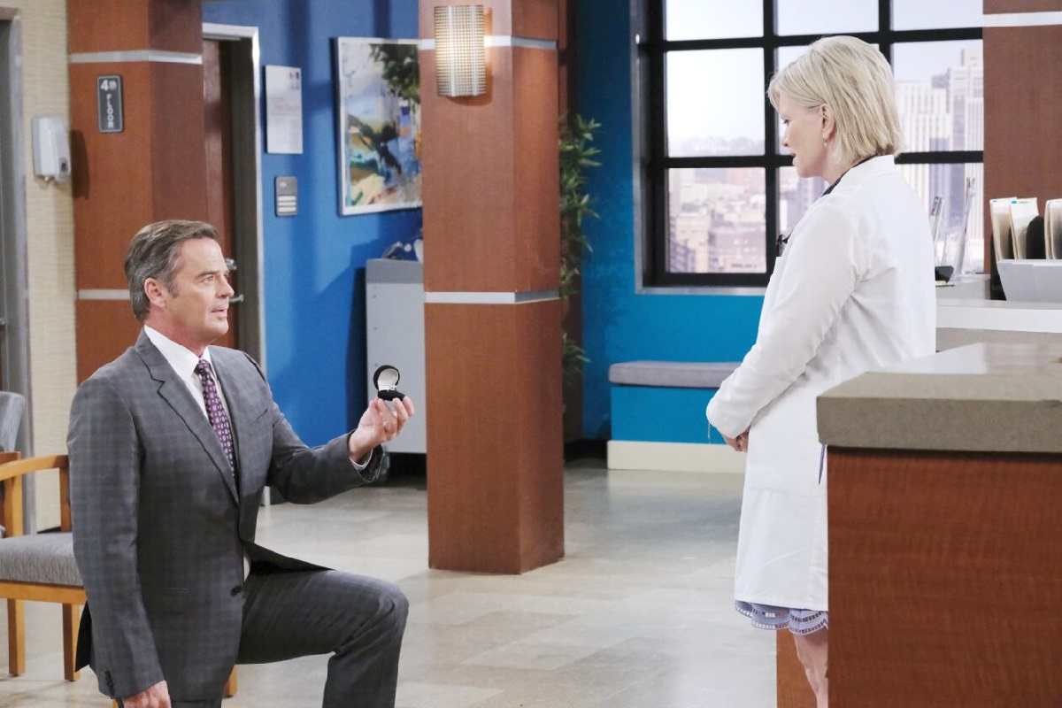 days of our lives spoilers, justin and kayla brady engaged, mary beth evans, wally kurth