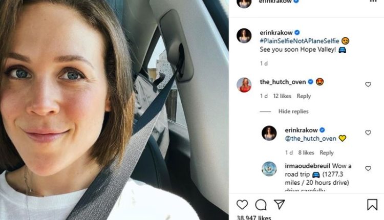 When Calls The Heart Erin Krakow Hints She Sets Off For Filming