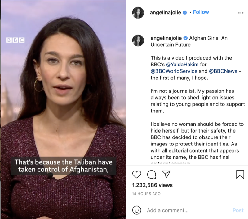 Angelina Jolie Joins Instagram To Advocate For Displaced People's Human Rights