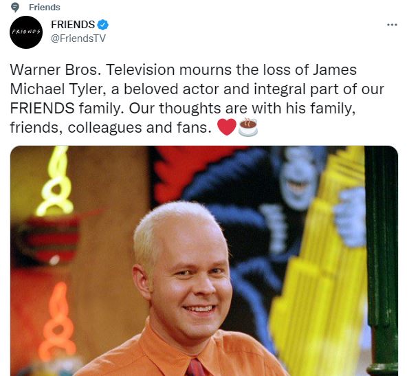 Friends Fans Pay Tribute To James Michael Tyler Who Passed Away