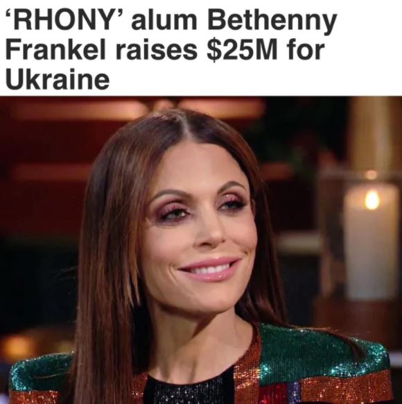 Fans Praise RHONY Alum Bethenny Frankel For Ukrainian Fundraising