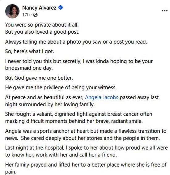 Beloved WFTV Reporter Angela Jacobs Mourned On Social Media