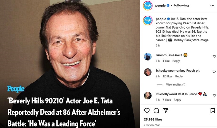 Beverly Hills 90210 Fans Pay Tribute To Joe E Tata