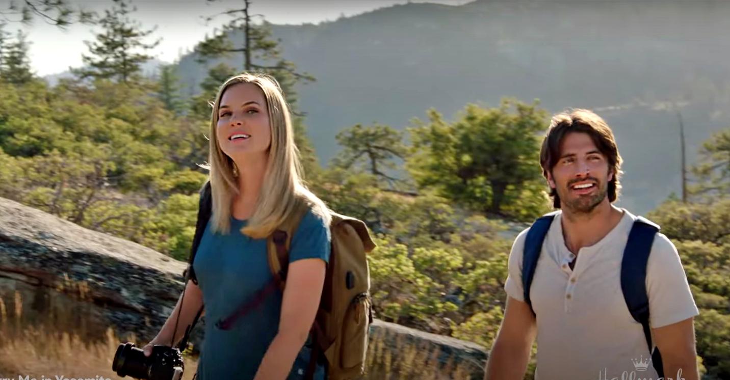 Tyler Harlow and Cindy Busby in Hallmark Channel movie Marry Me In Yosemite