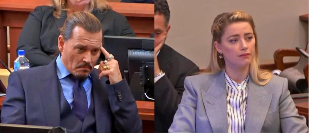 Johnny Depp and Amber Heard in court