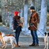 Georgia Flood and Ezekiel Simat in Dog Days of Christmas on Lifetime