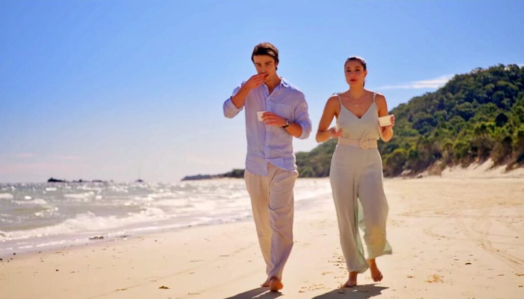 Rhiannon Fish and Mitchell Bourke in A Prince in Paradise