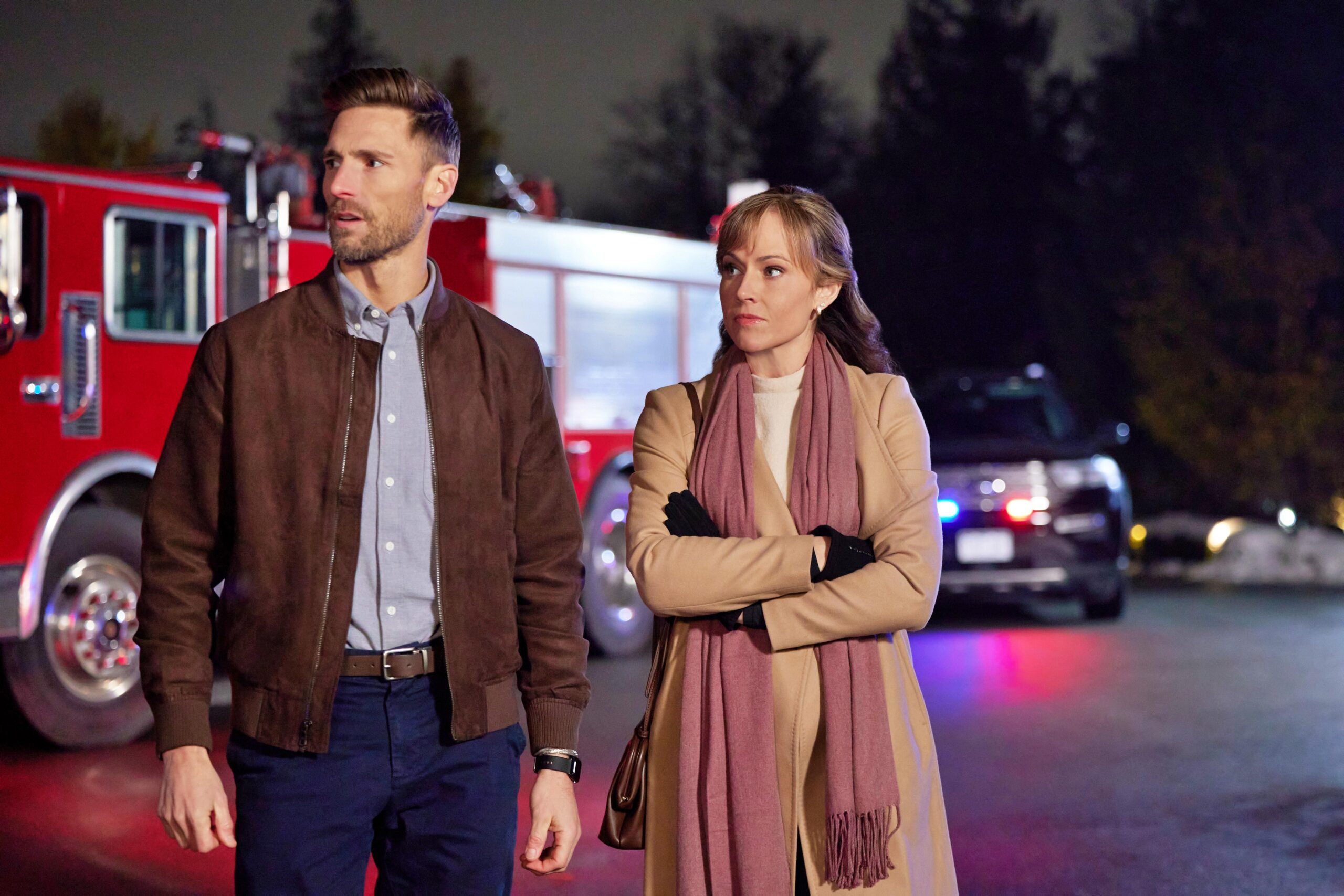 Andrew Walker, Nikki DeLoach in Curious Caterer: Grilling Season on Hallmark Movies & Mysteries