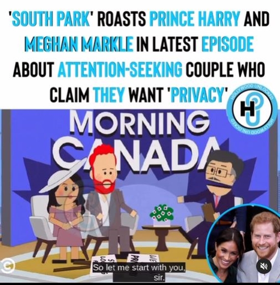 Comedy Central South Park Roasts Prince Harry and Meghan Markel