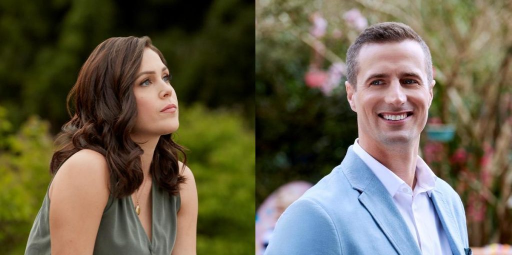 Erin Krakow and Brendan Penny in The Wedding Cottage on Hallmark