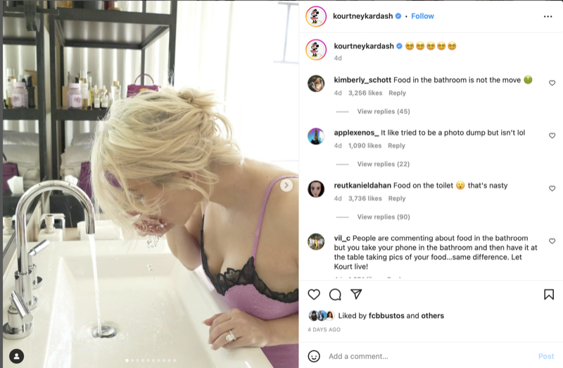 Fans Grossed Out By Kourtney Kardashian’s Latest Instagram Photo