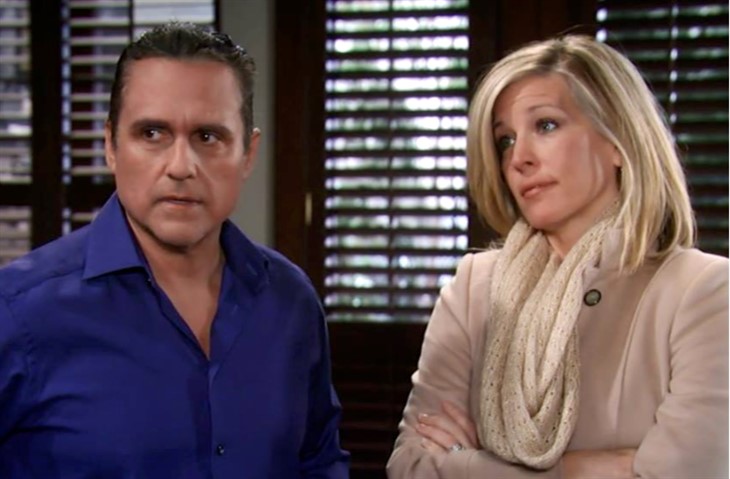 General Hospital: Carly Spencer (Laura Wright) and Sonny Corinthos (Maurice Benard)