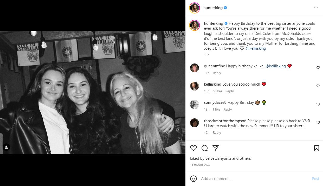 Hallmark star Hunter King shared moving family news on Instagram