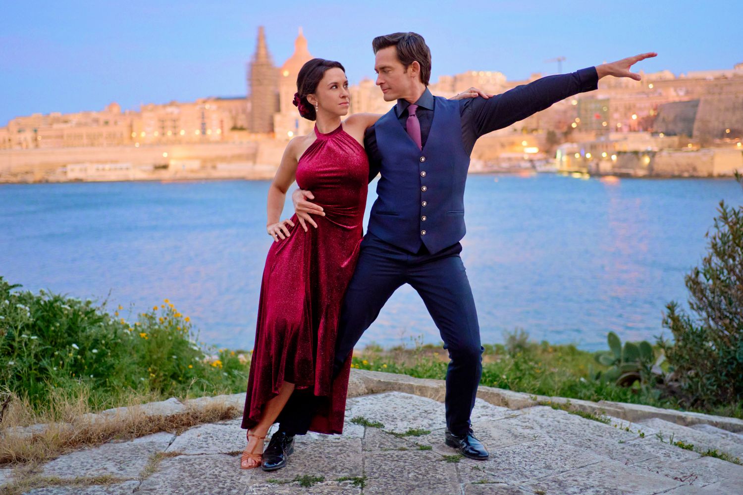 Lacey Chabert and Will Kemp in The Dancing Detective: A DeadlyTango on Hallmark Movies & Mysteries
