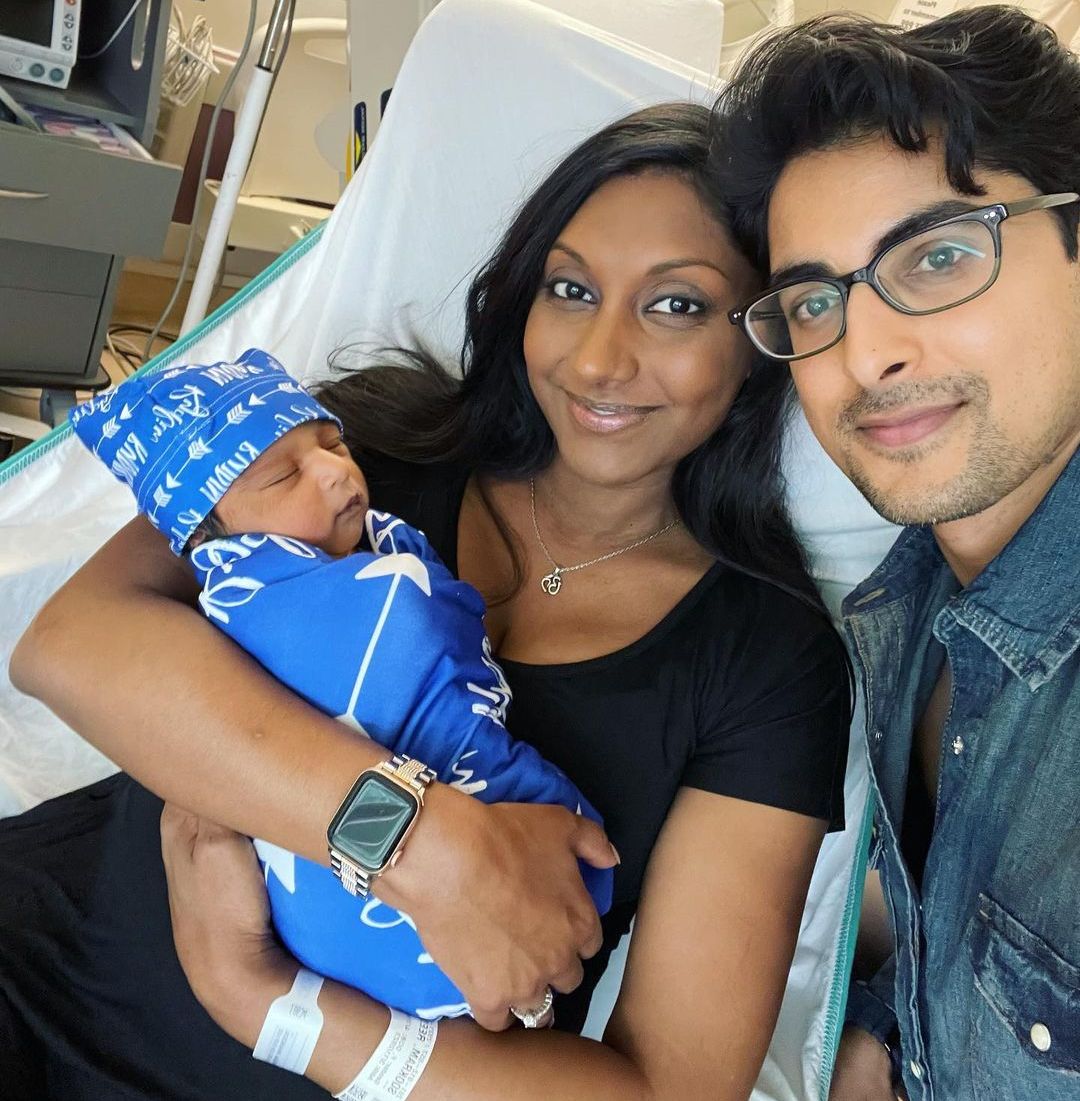 Hallmark star Rushi Kota, his wife Reeshelle and their newborn son