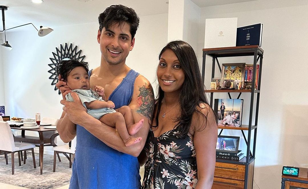 Hallmark star Rushi Kota, his wife Reeshelle and their baby son