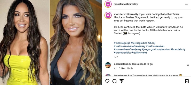 Real Housewives Of New Jersey Stars Teresa And Melissa Both Stay