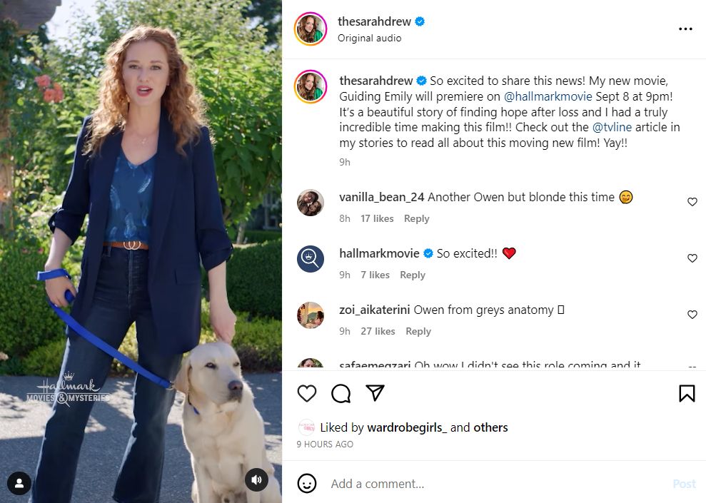 Sarah Drew on her new Hallmark movie, Guiding Emily