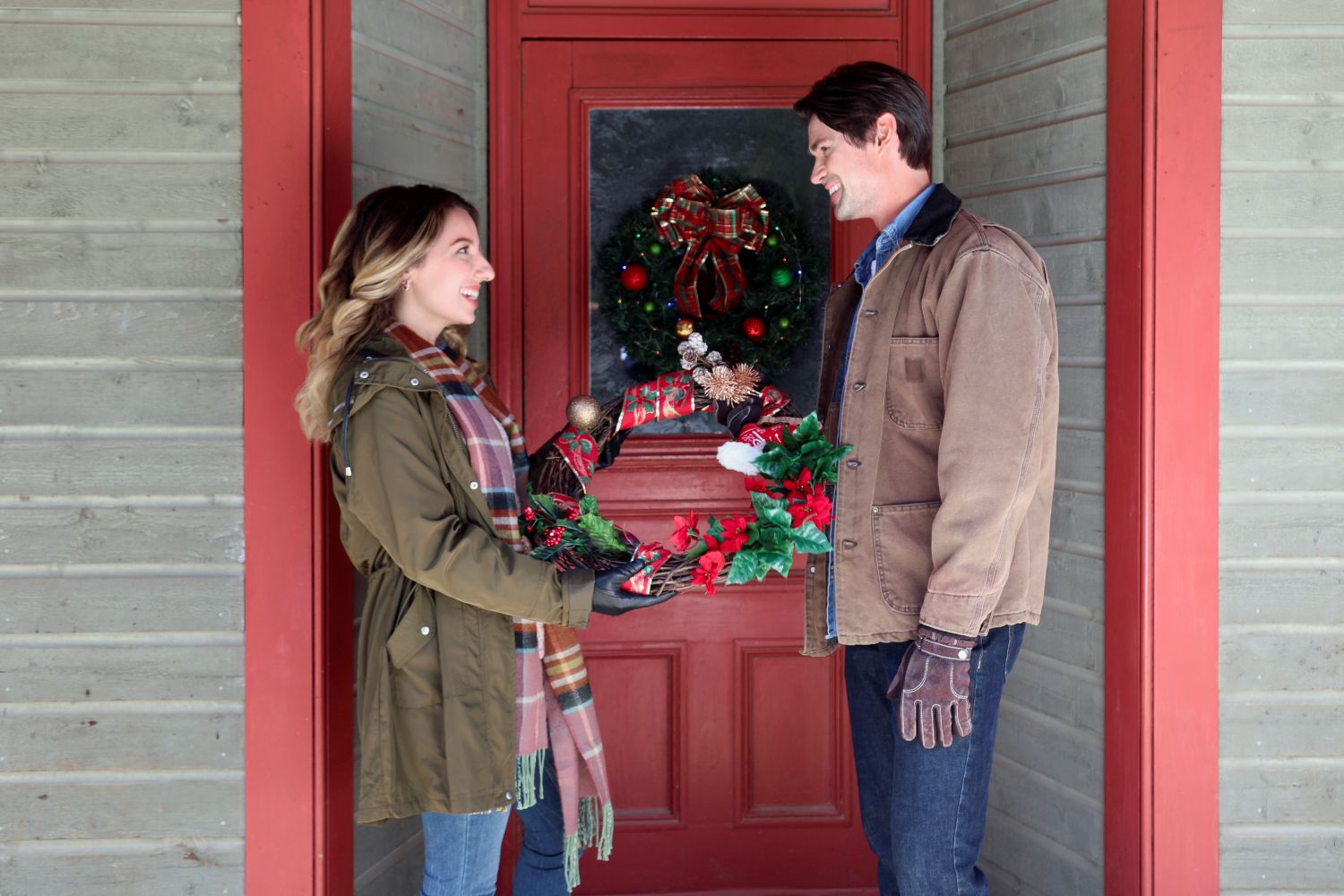 Vanessa Lengies and Corey Sevier in Heart Of The Holidays