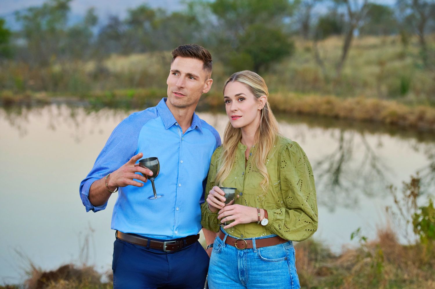 Andrew Walker and Brittany Bristowe in A Safari Romance on Hallmark