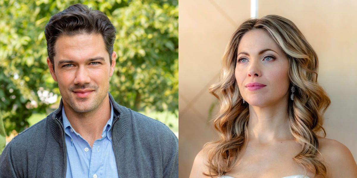 Ryan Paevey and Pascale Hutton in Fourth Down and Love on Hallmark Channel