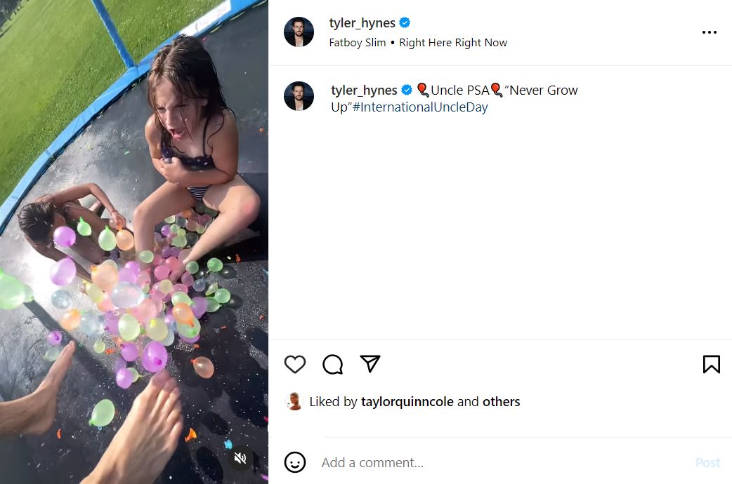 Hallmark star Tyler Hynes has fun with his nieces