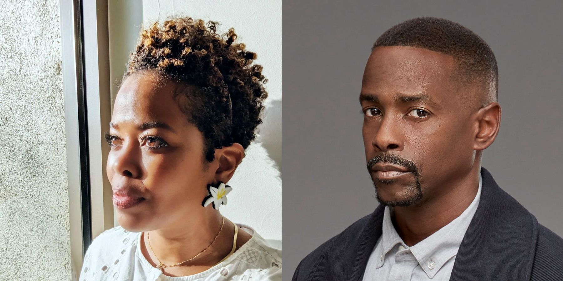 Malinda Williams and Keith Robinson in Hallmark's new scripted podcast, Crimson Hearts Collide