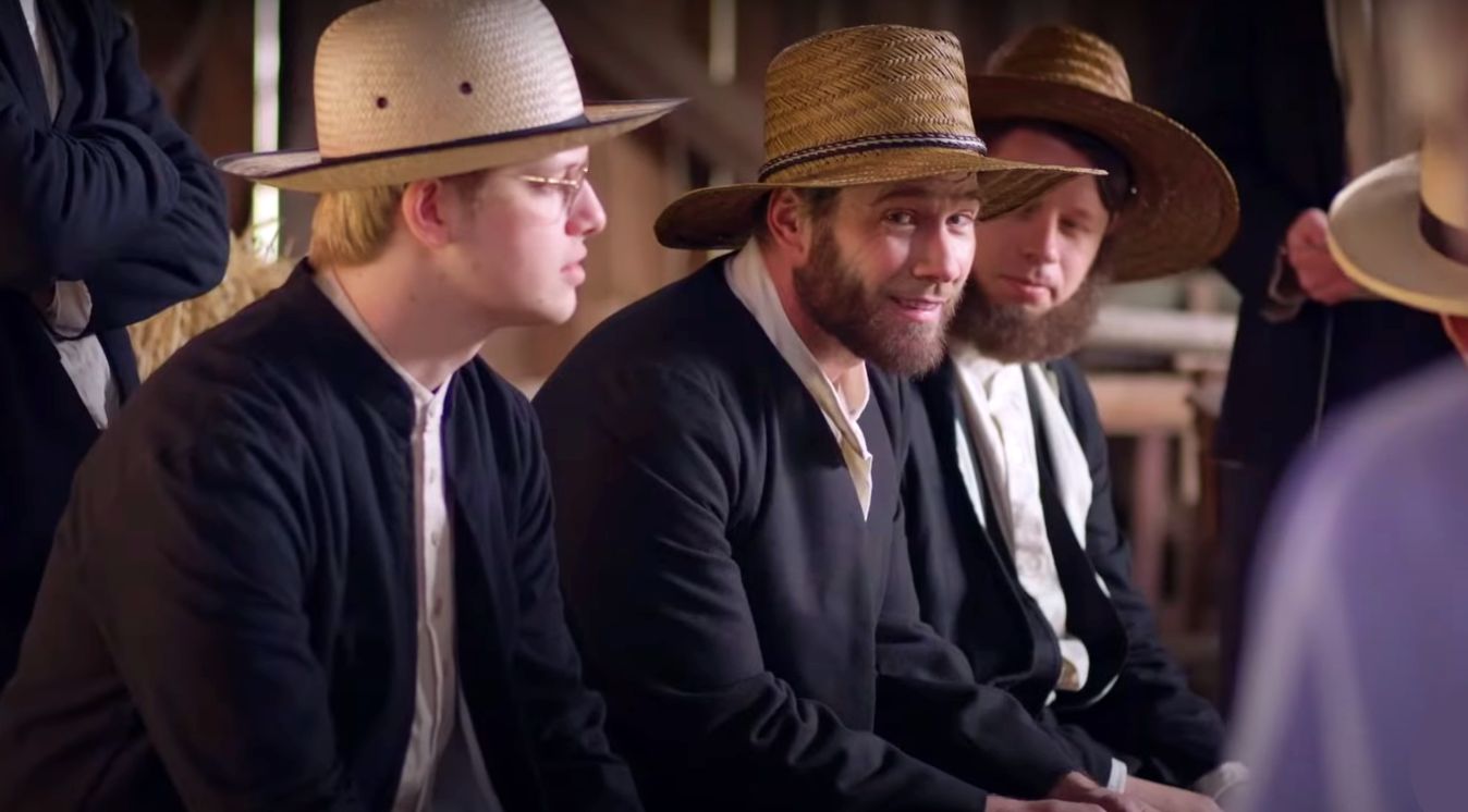 Luke Macfarlane in the Lifetime movie Amish Stud: The Eli Weaver Story 