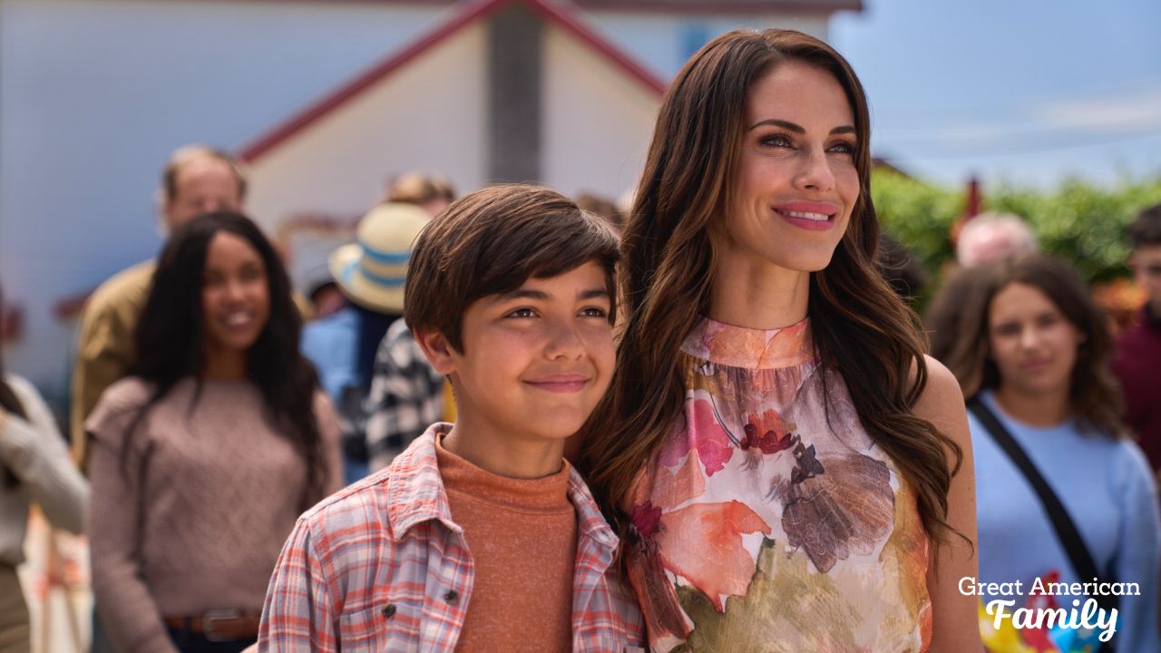 Jessica Lowndes and Luxton Handspiker in A Harvest Homecoming on Great American Family