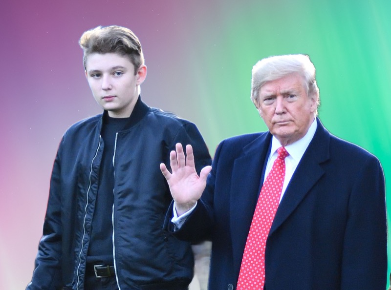 Barron Trump Signals He’s Becoming A Mini-Me, Twins With Donald Trump In Rare Outing