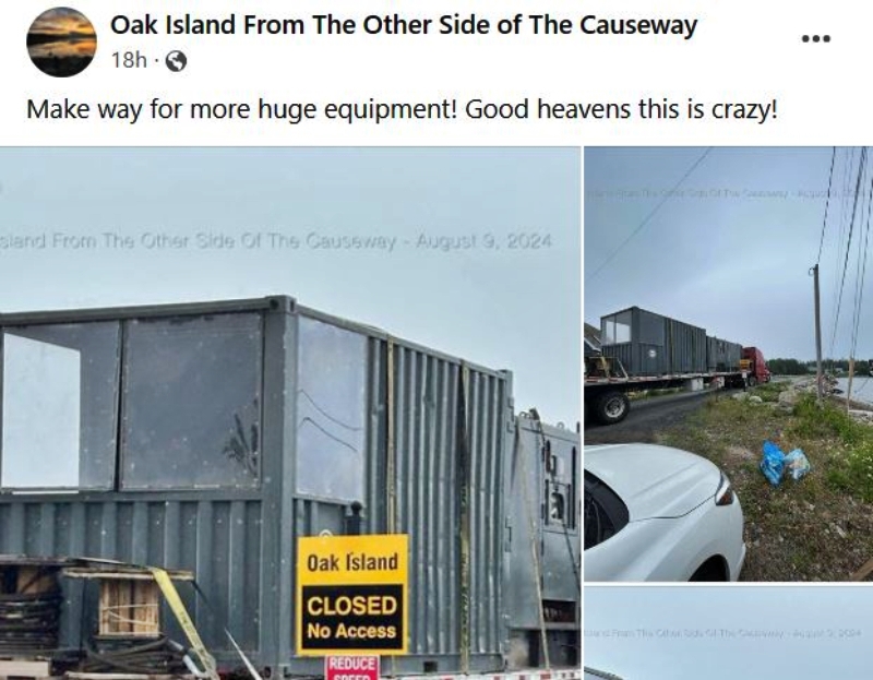 More equipment trucked in for Curse of Oak Island - Facebook