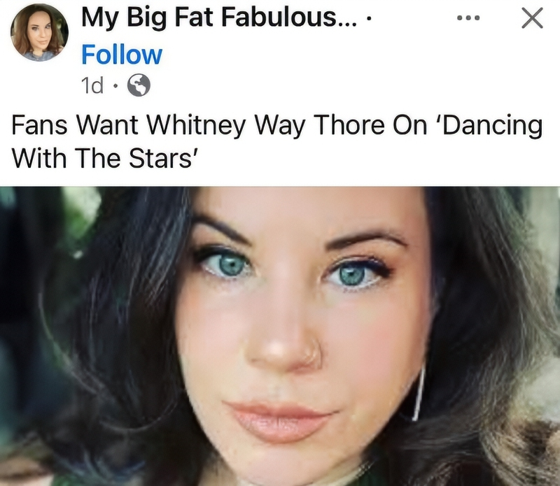 My Big Fat Fabulous Life - Whitney Way Thore On DWTS - Via Reddit