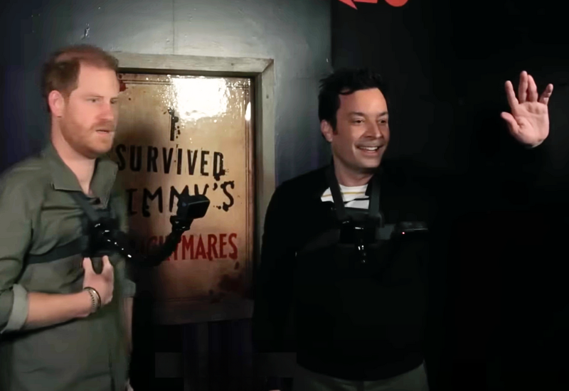 Prince Harry Acts Like A Screaming Baby In A Haunted Maze With Jimmy Fallon