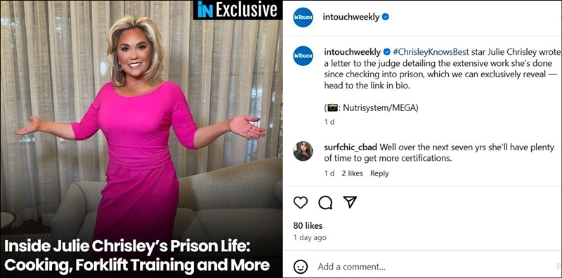 The Letter By Julie Chrisley Was Revealed By InTouch Weekly - Instagram