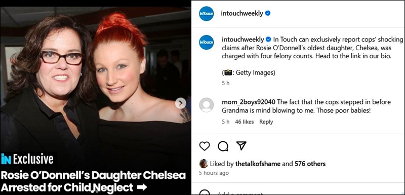 Chelsea, Daughter Of Rosie O'Donnell Charged With Drugs, Child Neglect - InTouch Weekly Instagram