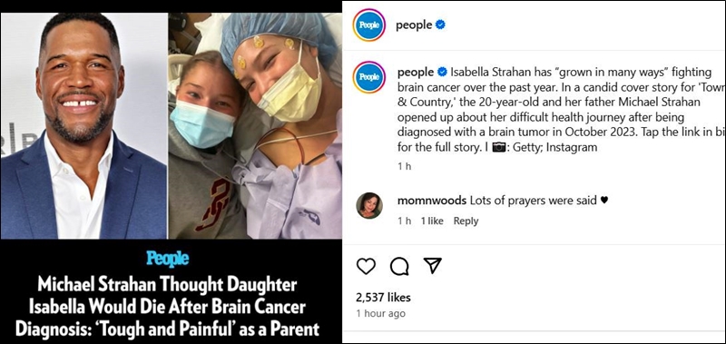 GMA's Michael Strahan and Isabella Strahan Talk About Her Brain Cancer Fight - People - Instagram