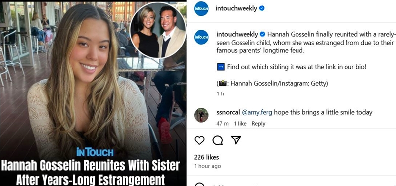 Hannah Gosselin Reunites With Sister - InTouch Weekly - Instagram