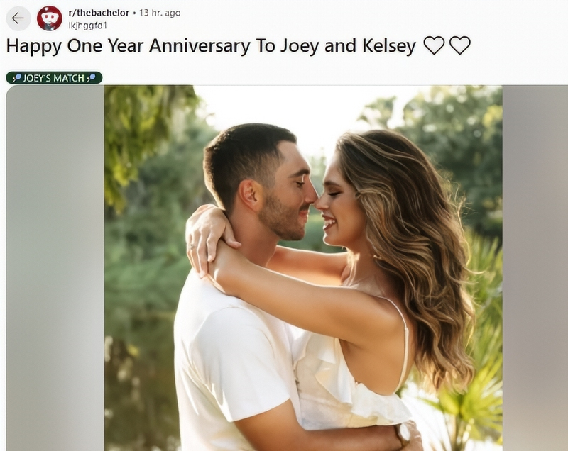 The Bachelor Kelsey Anderson and Joey Graziadei Have A First Anniversary - Reddit