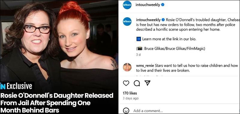 Rosie O'Donnell Daughter Cherlsea Arrest Update - InTouch Weekly - Instagram