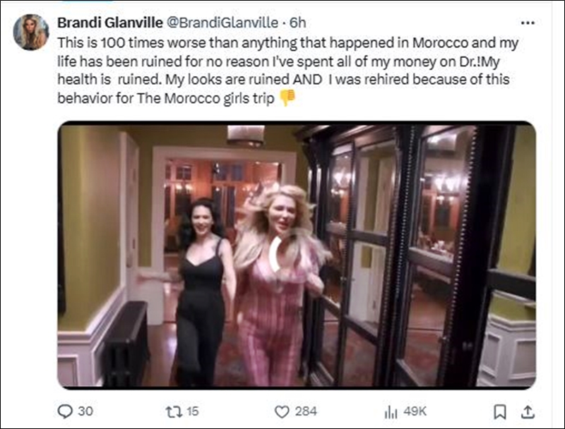 Brandi Glaville explains stress worse than her behavior in Morocco - X