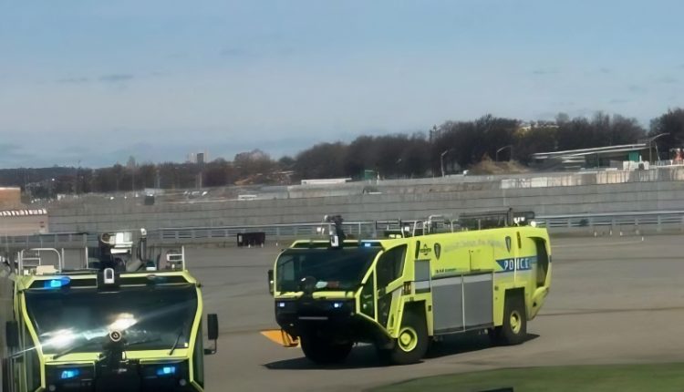Fire trucks on the runway – @ginger_zee – Instagram