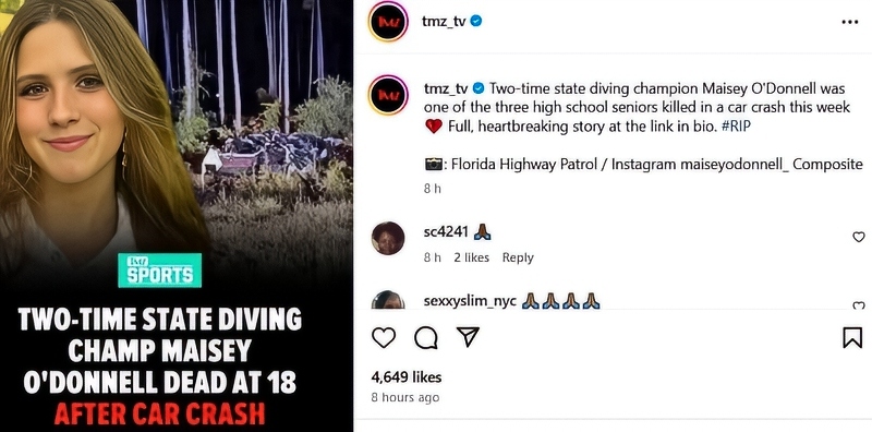 The Death of Maisey and her friends is tragic - TMZ - Instagram