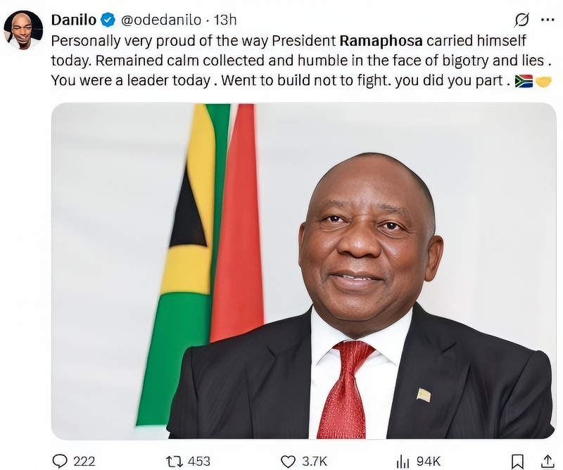 The South African President seemed to do well - @odedanilo - X