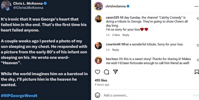 Chris McKenna remembers his friend George - chrislmckenna - Instagram