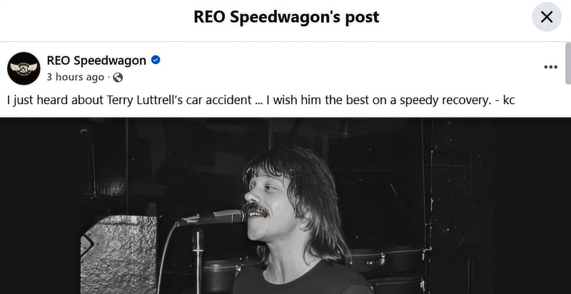 Terry's accident confirmed - REO Speedwagon - Facebook