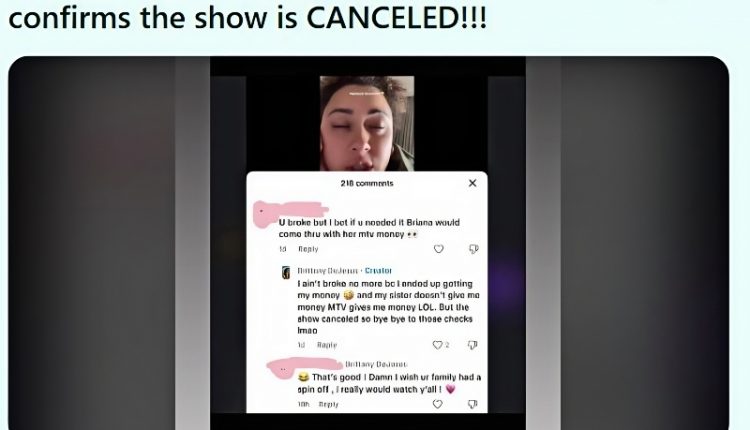 Brittany comments on the end of the show – Via Reddit
