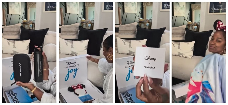 Toya Unboxes Her Disney Gift Pack - Instagram